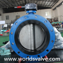 Rubber Sealing Double Flange Butterfly Valve